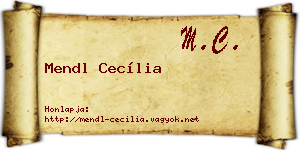 Mendl Cecília névjegykártya